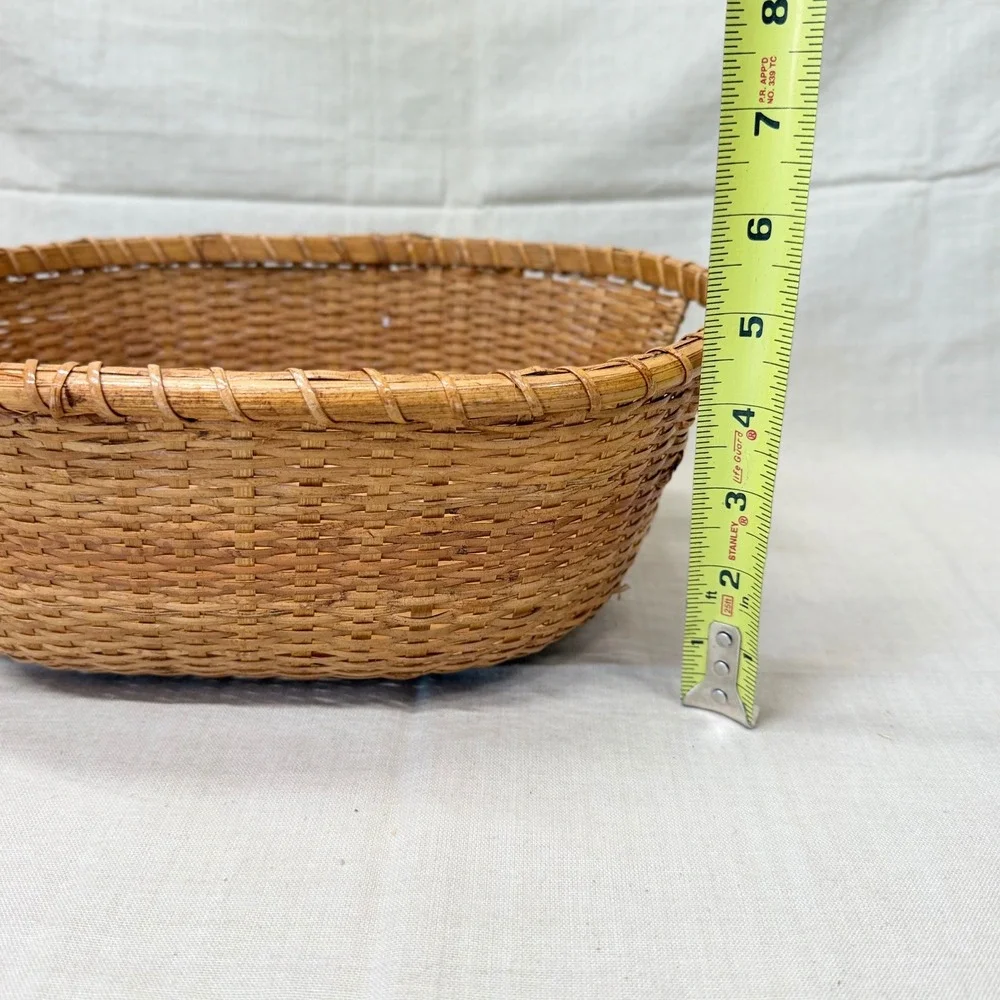 Vintage Wicker Basket Set of 2 Cottage Storage Baskets Boho Organization